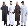 MOQ1 Custom High Quality Two Piece Sets Ethnic Thobe Casual Man Muslim Abaya Clothes Solid Turkish Dubai Arab Islamic Clothing